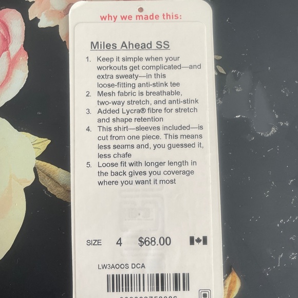 Lululemon Miles Ahead Short Sleeved T Shirt. Size 4 Camo Green Print - Picture 6 of 6